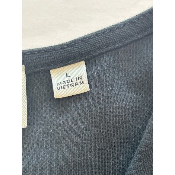 Wilfred free black long sleeve cotton stretch lace up Mayowa bodysuit size L - Picture 6 of 11